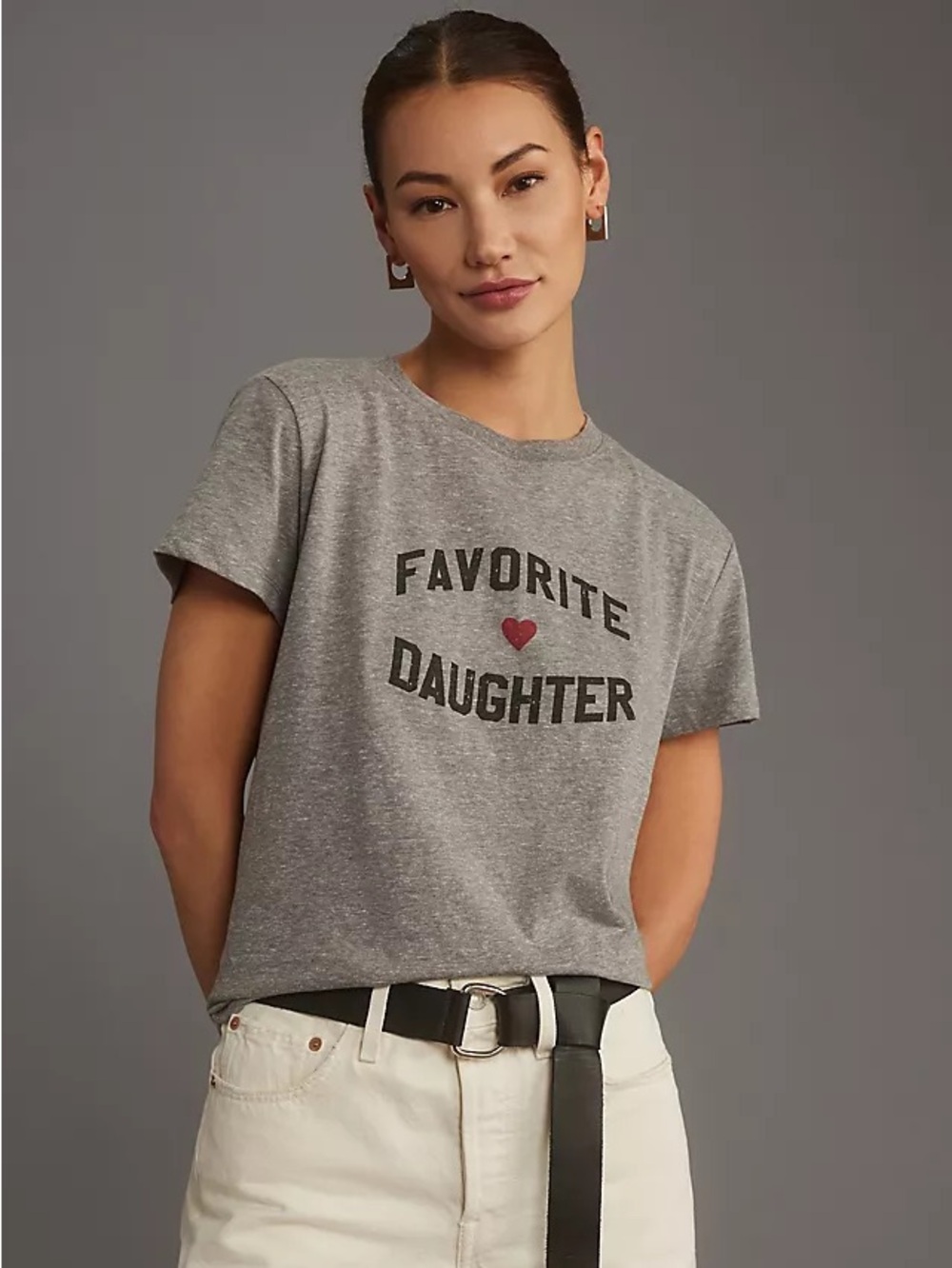 Favorite Daughter Graphic Tee Gray Large L
